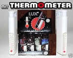 1 x LUX Feuerzeug mit Thermometer Kindergesichert